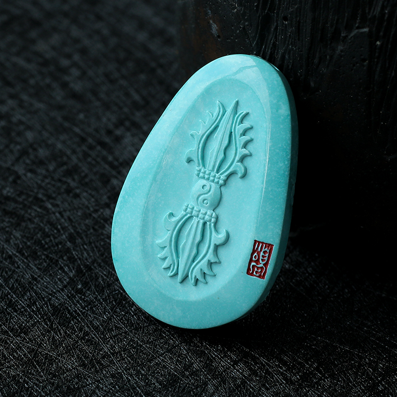 高瓷绿松石挂件- 红掌柜珠宝