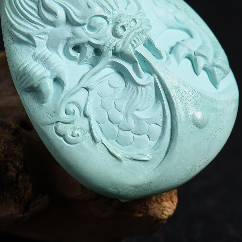 天然绿松石吊坠-红掌柜