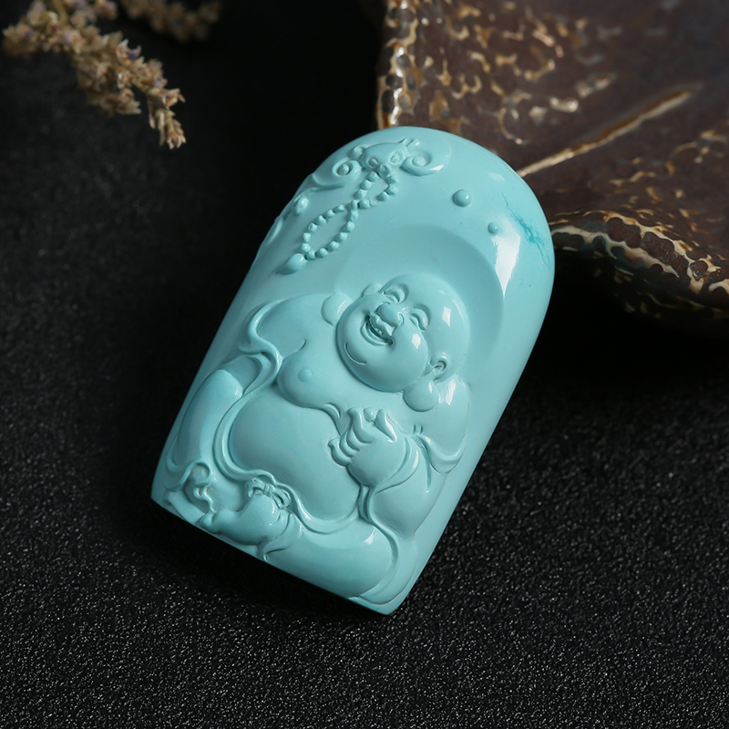 绿松石弥勒佛挂件 - 红掌柜珠宝