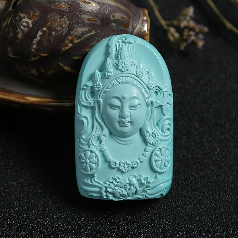 绿松石菩萨吊坠 - 红掌柜珠宝