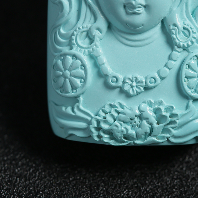 绿松石菩萨挂件 - 红掌柜珠宝