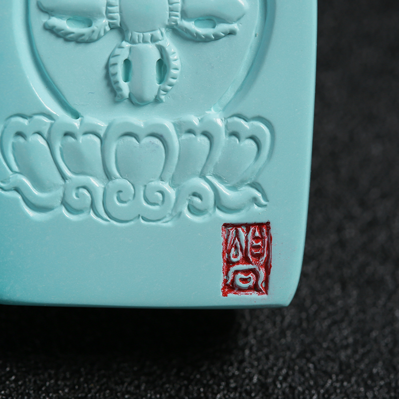 高蓝绿松石菩萨挂坠 - 红掌柜珠宝