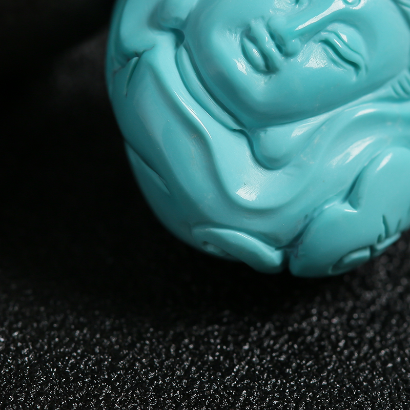 湖北绿松石观音像吊坠-红掌柜珠宝