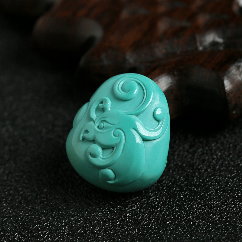 绿松高瓷高蓝吊坠-红掌柜