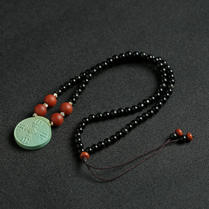 湖北天然绿松高瓷吊坠-红掌柜