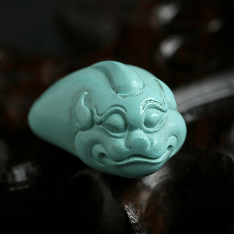 天然绿松瑞兽-红掌柜