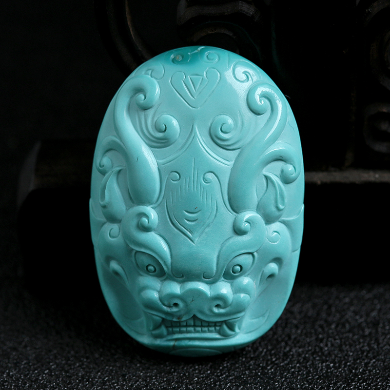 天然绿松石吊坠-红掌柜