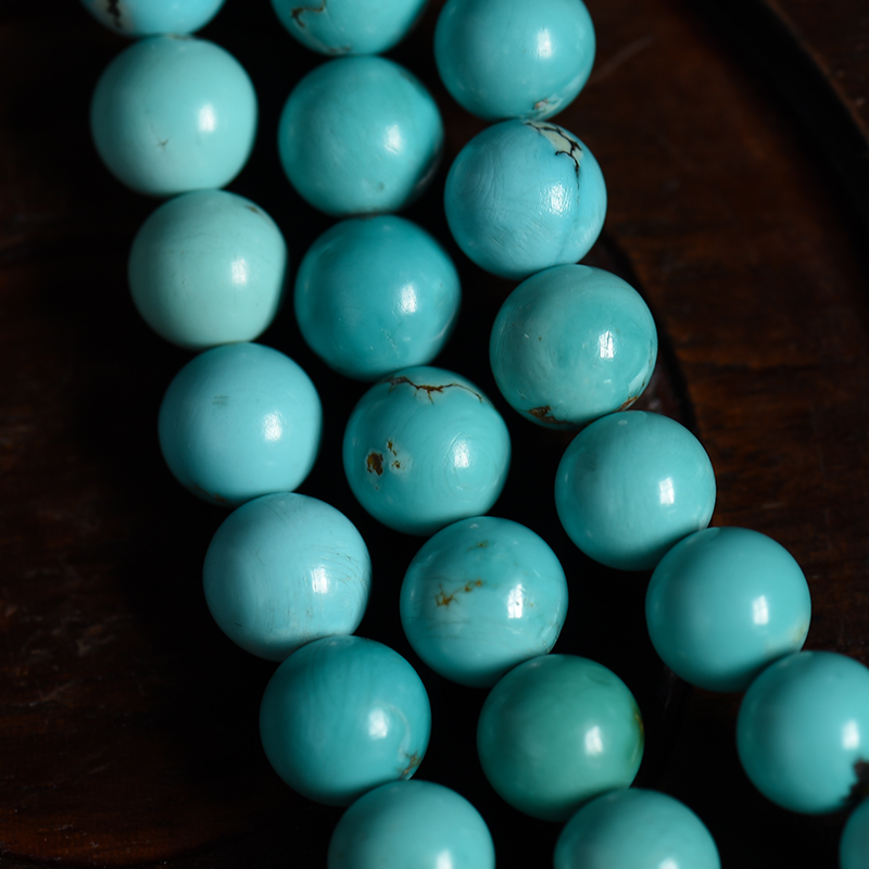 天然绿松石108佛珠手串 - 红掌柜