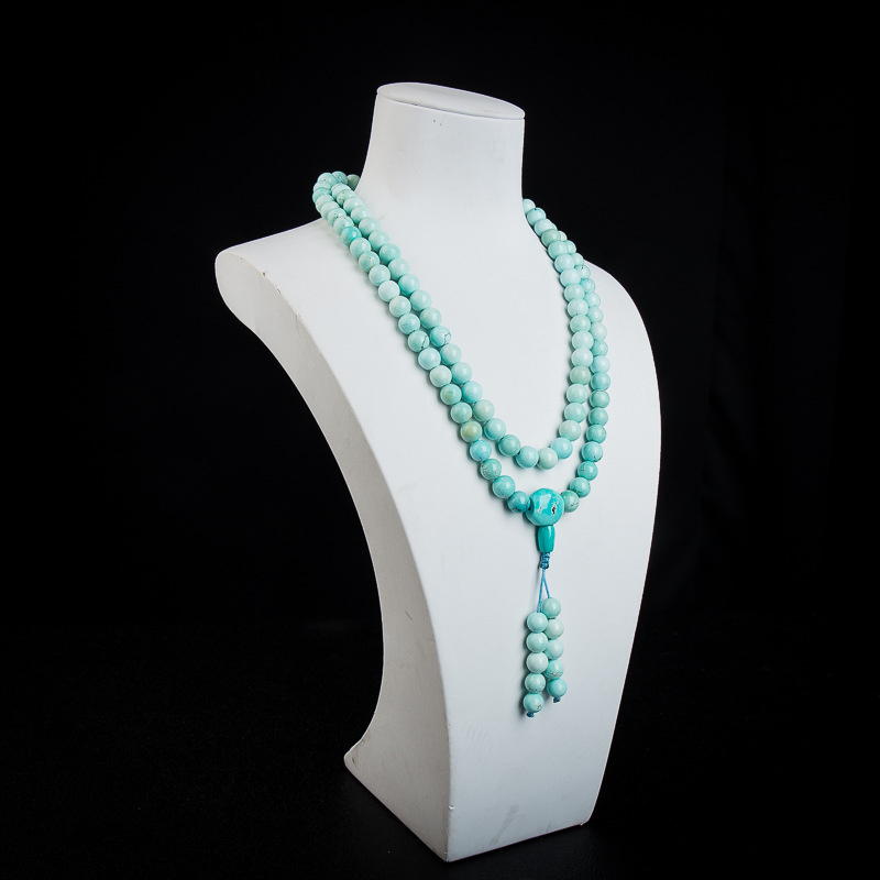 浅蓝绿松石108佛珠-红掌柜