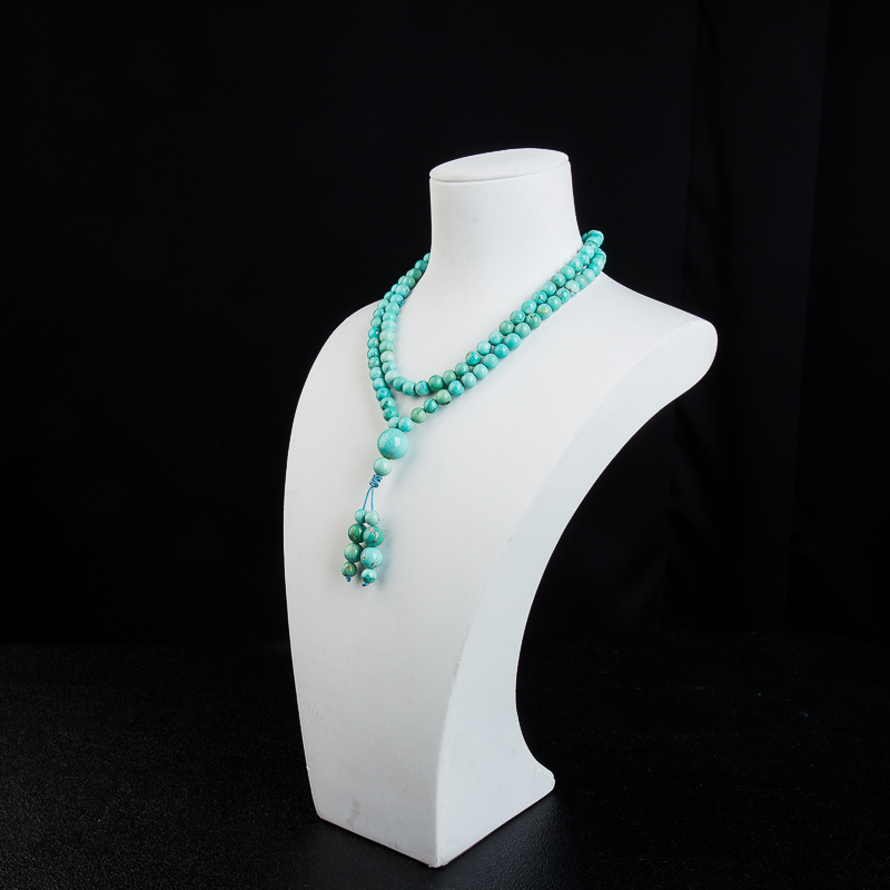 中瓷蓝绿绿松石108佛珠-红掌柜