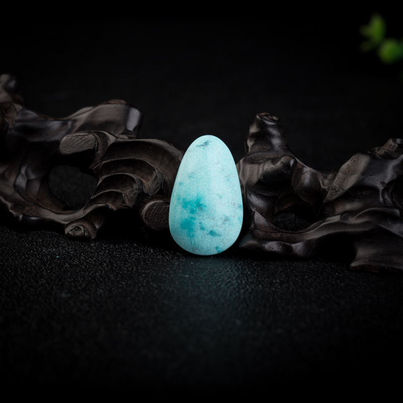 中瓷蓝绿松石水滴吊坠-红掌柜