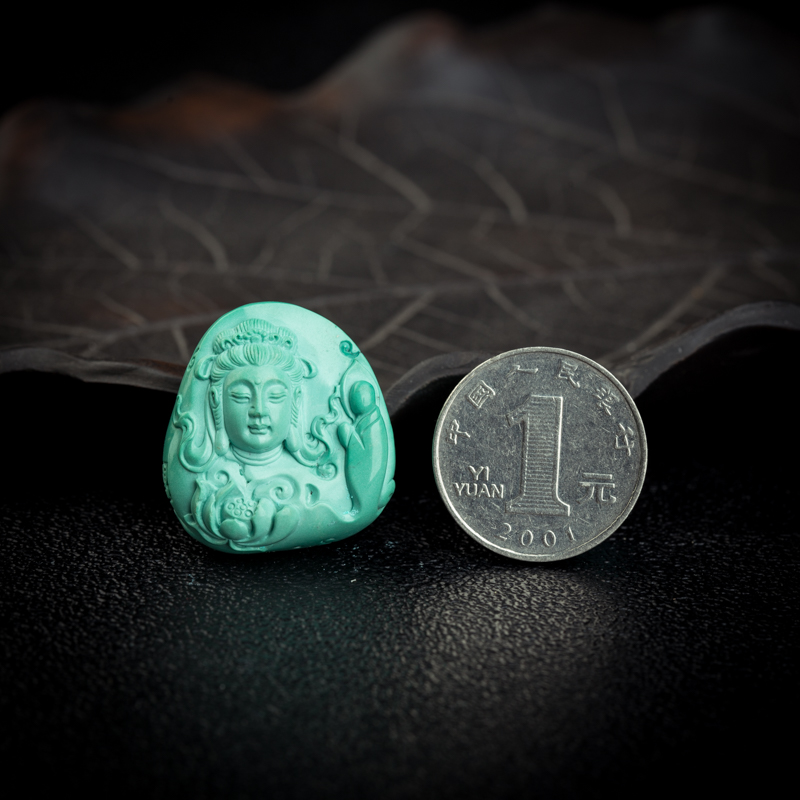 高瓷绿松石吊坠-红掌柜