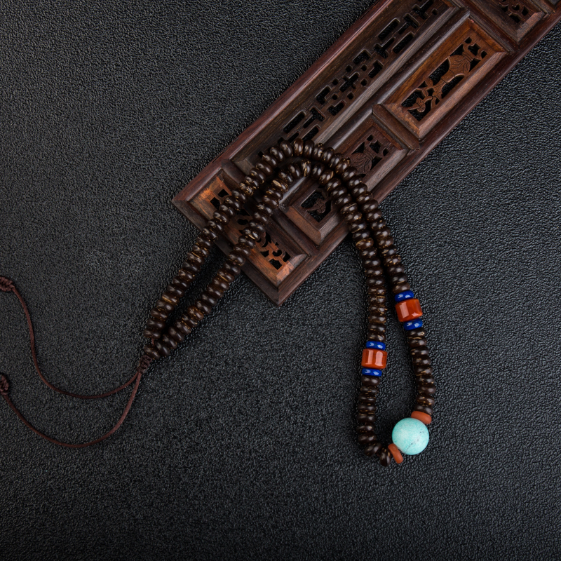 天然中瓷蓝绿松石项链-红掌柜