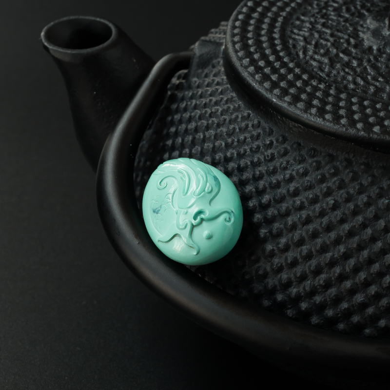 天然绿松石吊坠-红掌柜