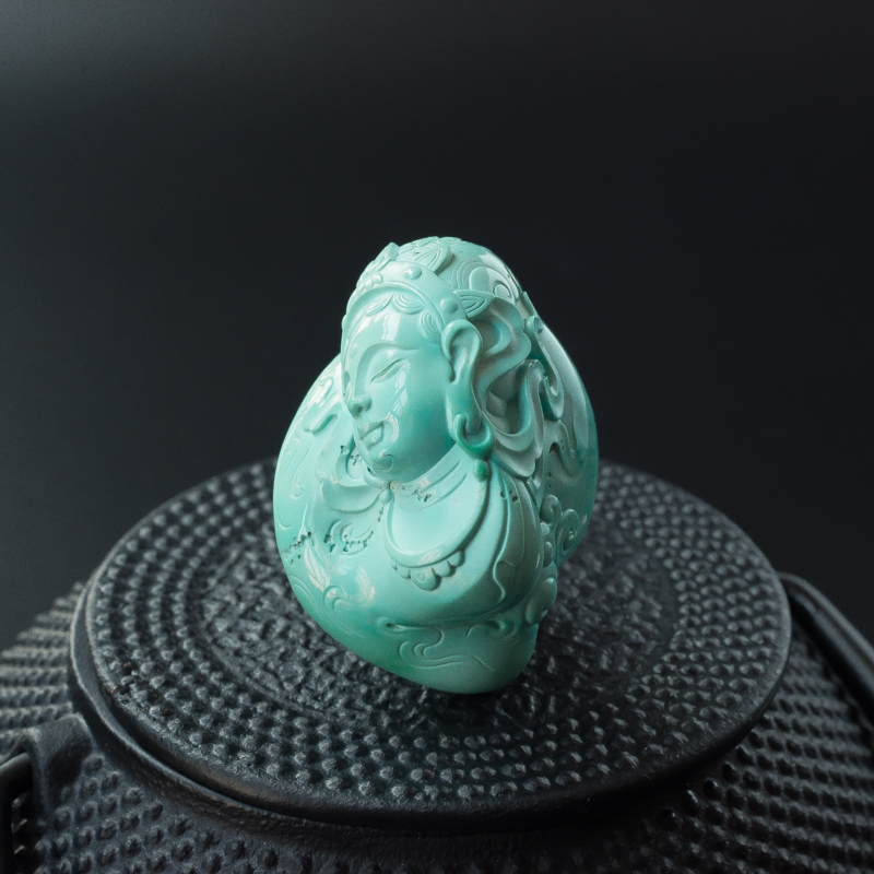 湖北绿松石渡母吊坠-红掌柜