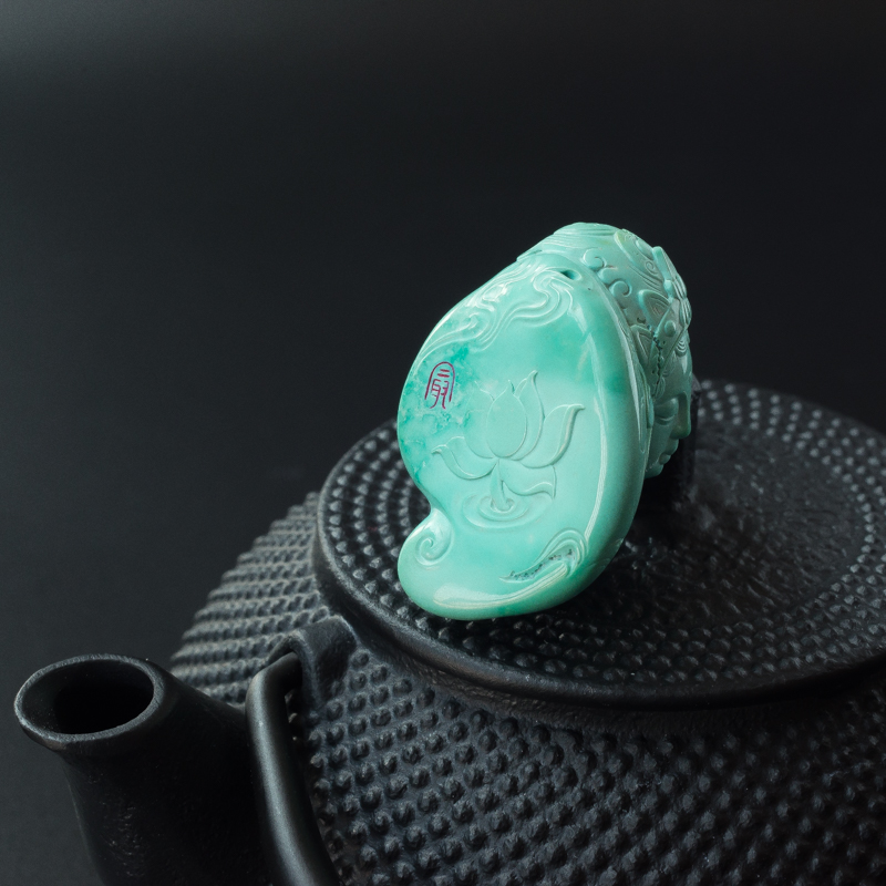 天然绿松石吊坠-红掌柜