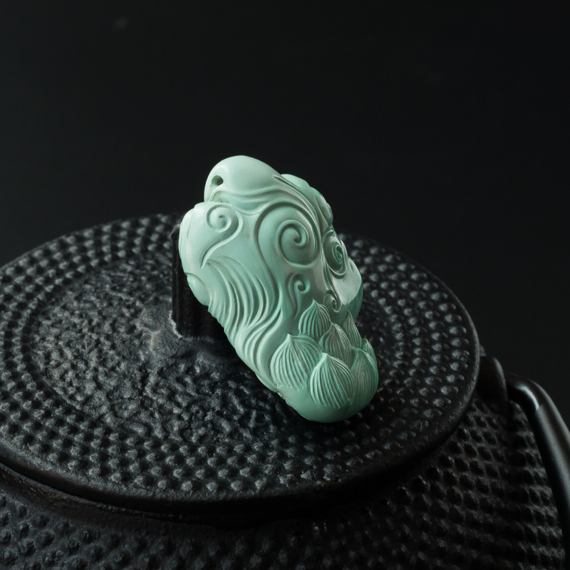 天然绿松石吊坠-红掌柜