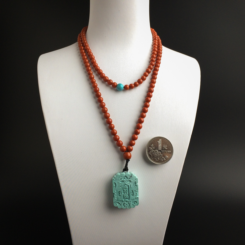 天然绿松石项链 - 红掌柜