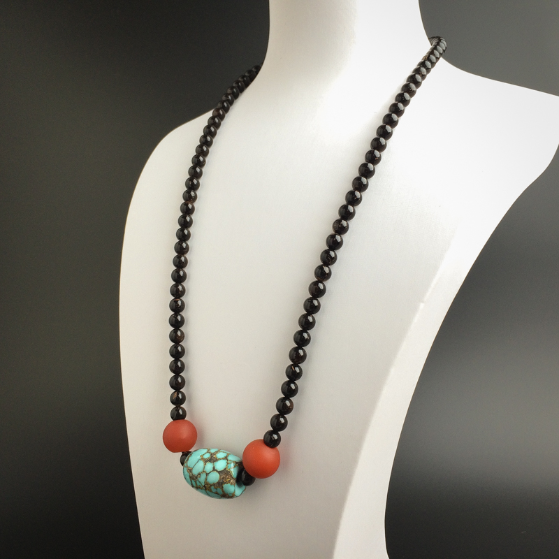 绿松石桶珠项链 - 红掌柜