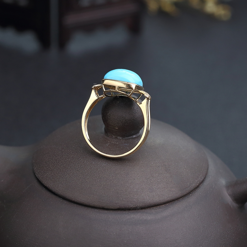 18K金镶钻天然原矿美松戒指-红掌柜