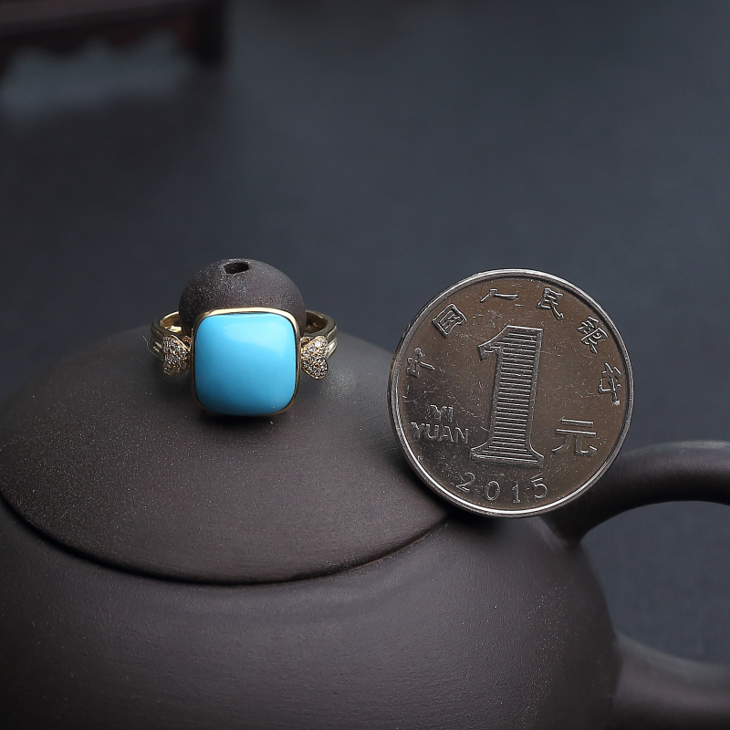 18K金镶钻原矿天然美松戒指-红掌柜