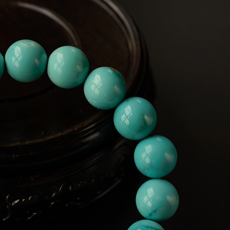 9mm绿松石手串-红掌柜