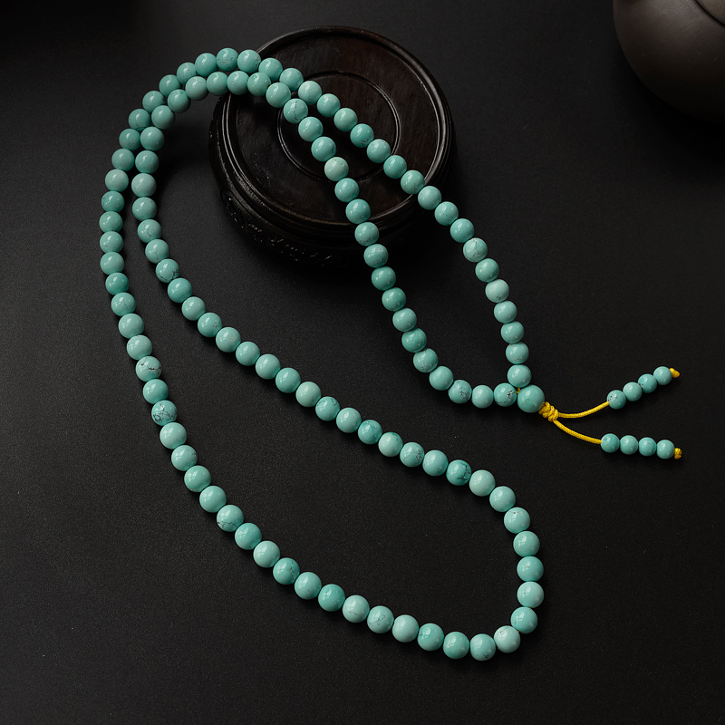 7.5mm湖北绿松石佛珠108手串-红掌柜