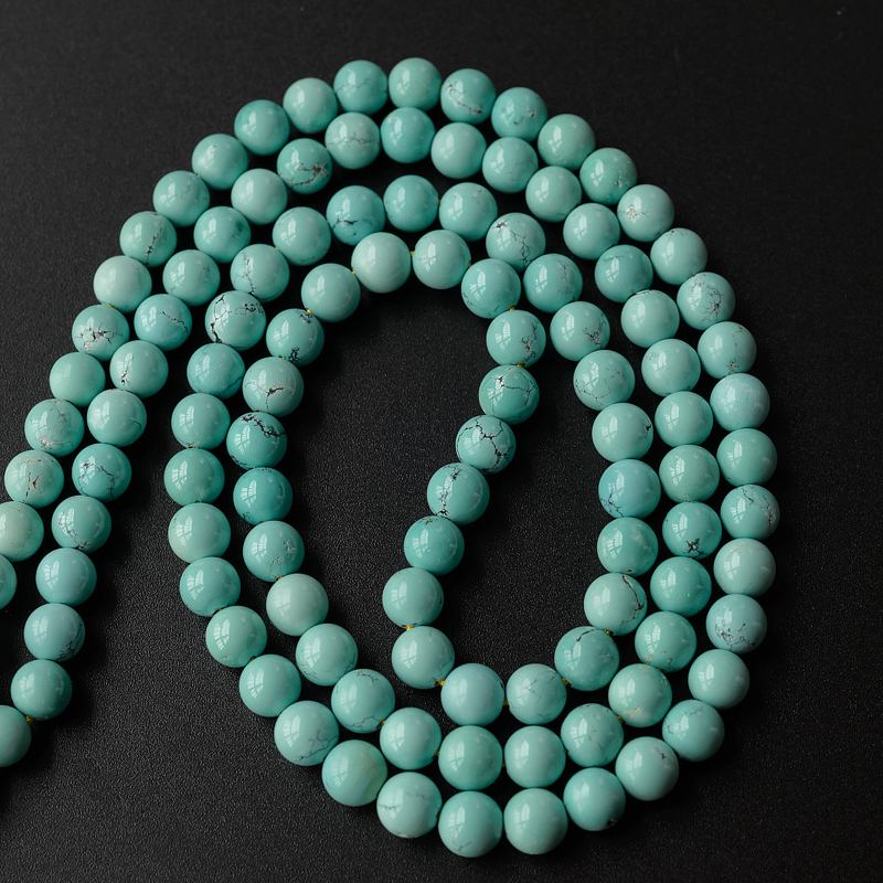 7mm湖北天然绿松石108手串-红掌柜