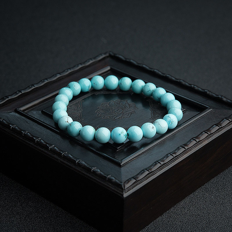 铁线蓝绿松石手串-红掌柜