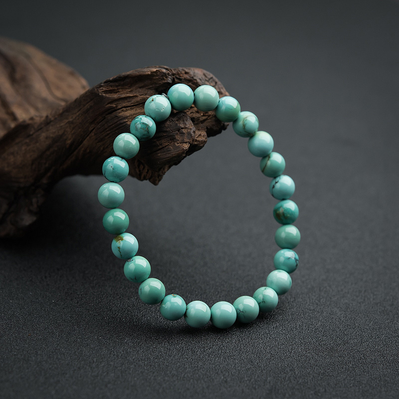 7.5mm高瓷铁线绿松石手串-红掌柜