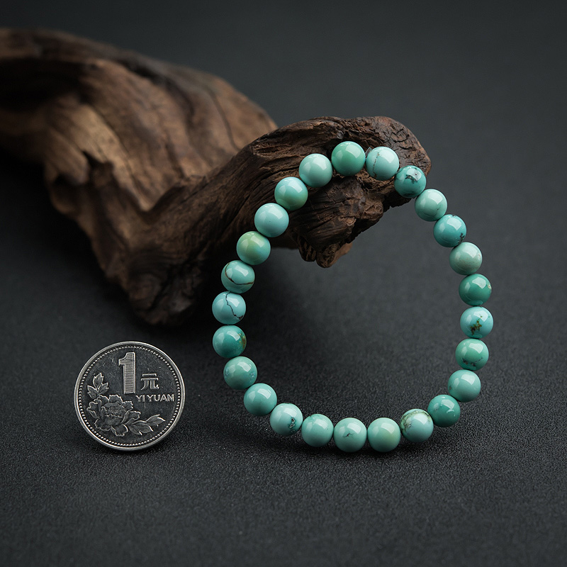 铁线蓝绿松石手串-红掌柜