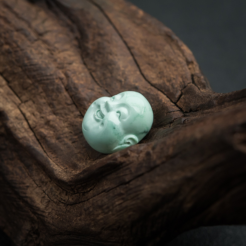 天然中高瓷蓝绿绿松石单珠-红掌柜