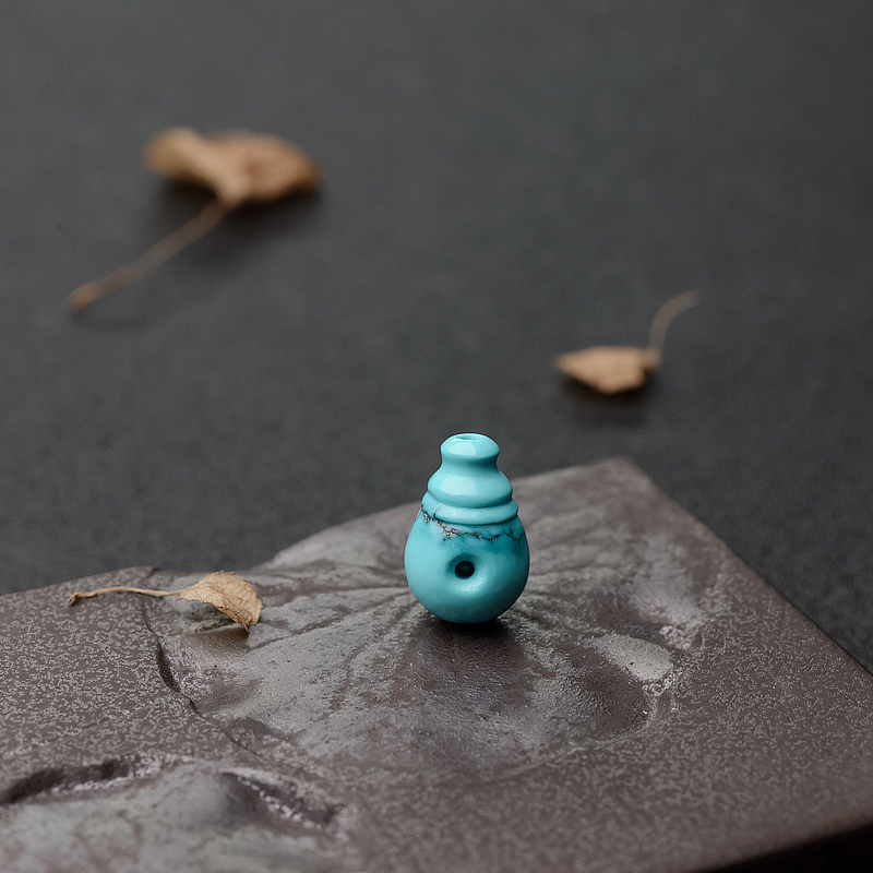 中高瓷铁线蔚蓝绿松石三通-红掌柜