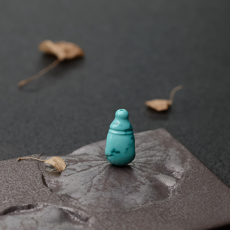 高瓷铁线蓝绿绿松石三通-红掌柜