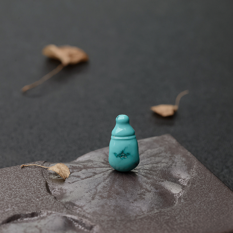 铁线蓝绿绿松石三通-红掌柜