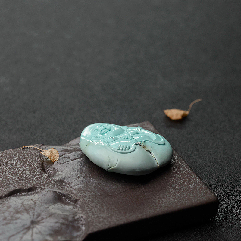 中瓷蓝绿松石弥勒佛-红掌柜