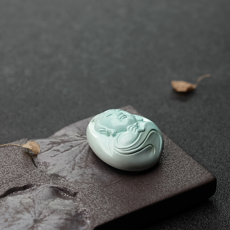 中高瓷浅蓝绿松石吊坠-红掌柜