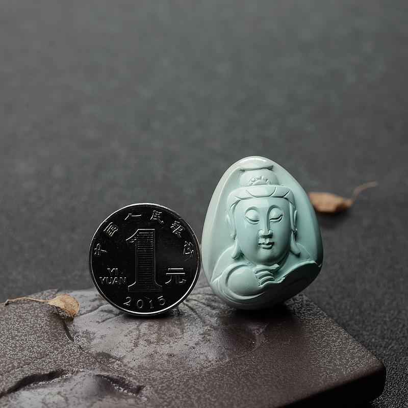 中高瓷浅蓝绿松石观音-红掌柜