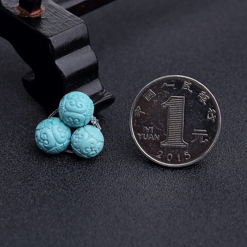 中高瓷绿松石回纹珠-红掌柜