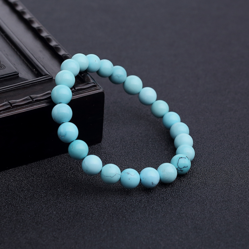 铁线蓝绿松石手串-红掌柜