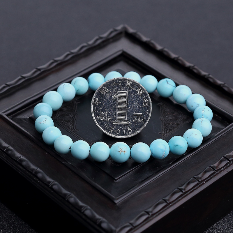 8mm蓝绿松石手串-红掌柜