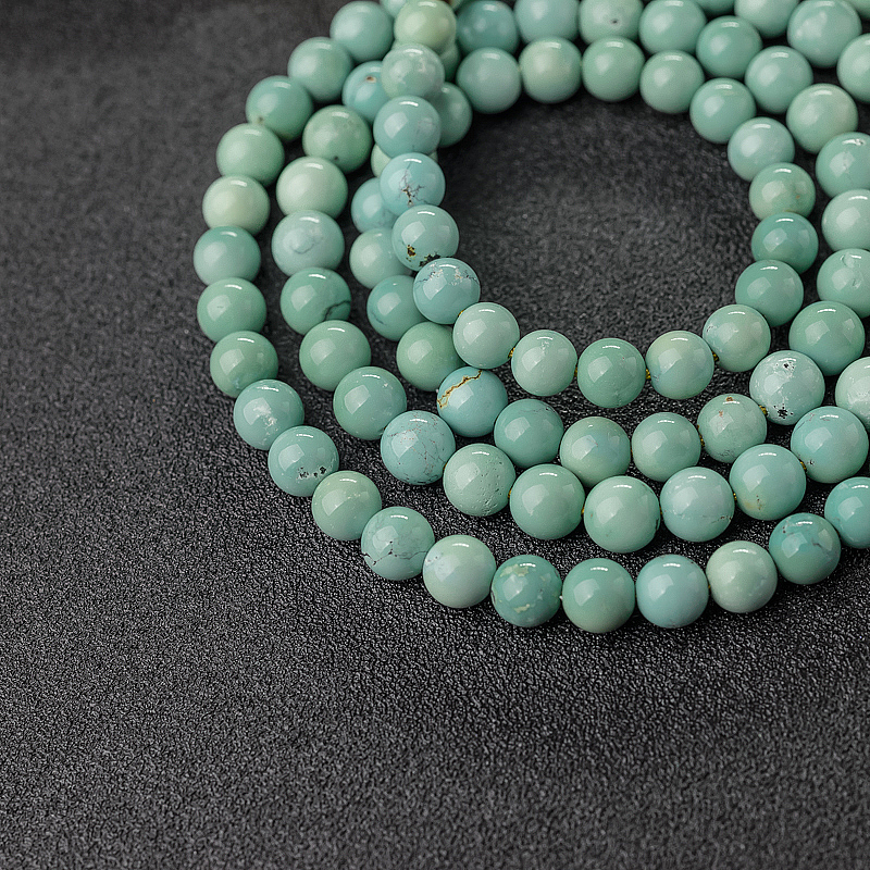 湖北高瓷铁线蓝绿绿松石108佛珠-红掌柜
