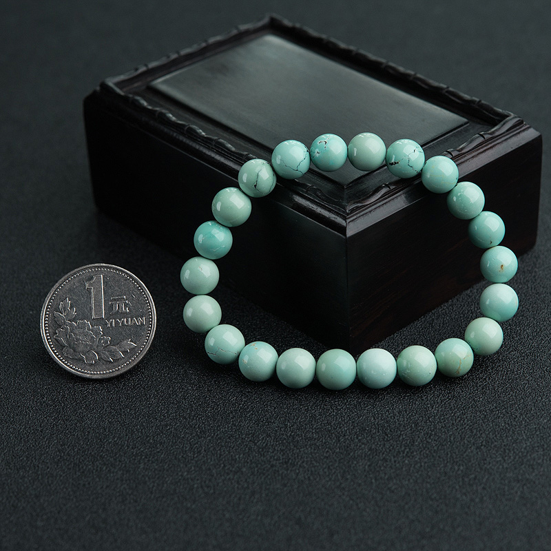 蓝绿绿松石单圈手串-红掌柜
