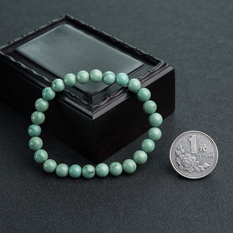 蓝绿绿松石单圈手串-红掌柜