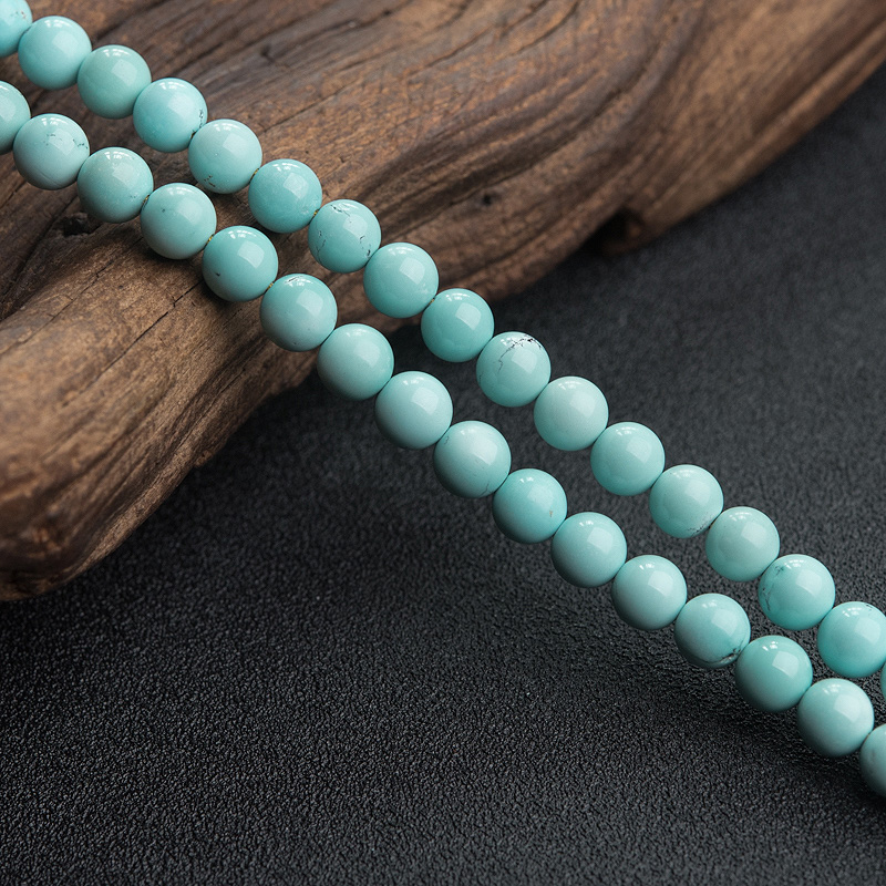 天然蓝绿松石108佛珠-红掌柜