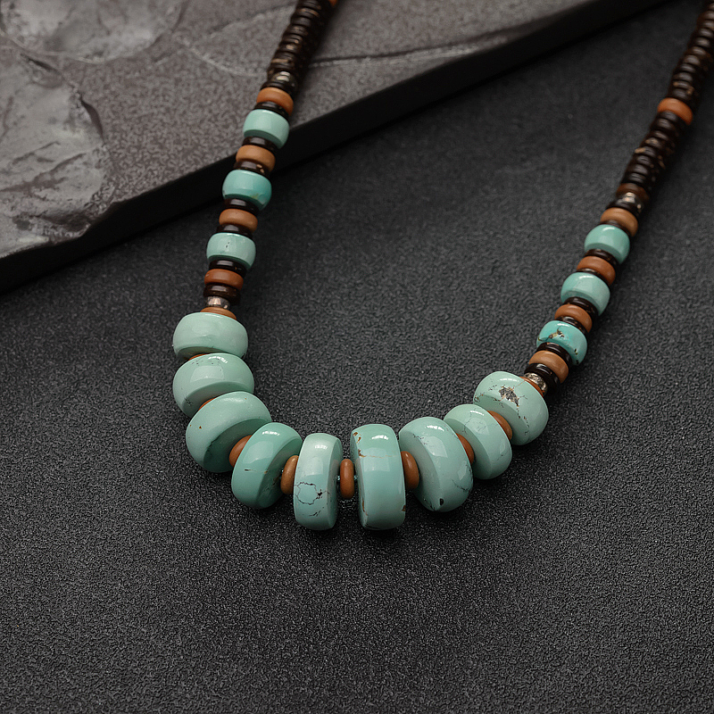 绿松石车轮珠锁骨链-红掌柜