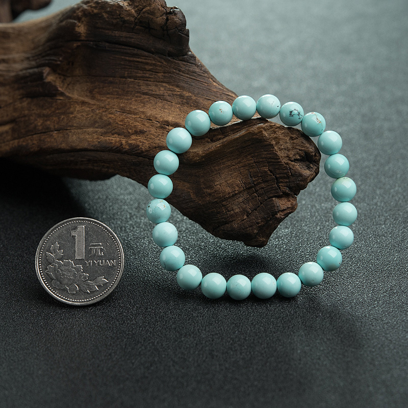 蓝绿松石单圈手串-红掌柜