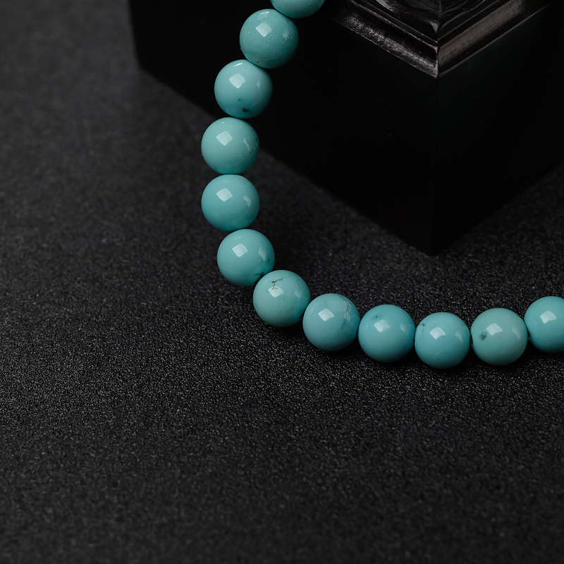 铁线蓝绿绿松石手串-红掌柜