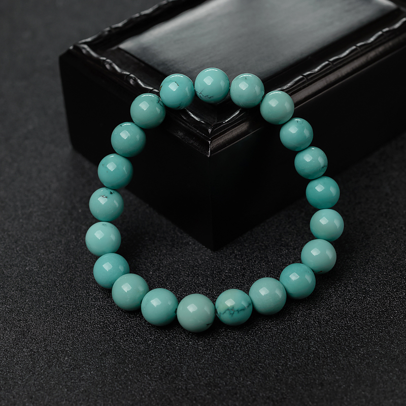 铁线蓝绿绿松石手串-红掌柜