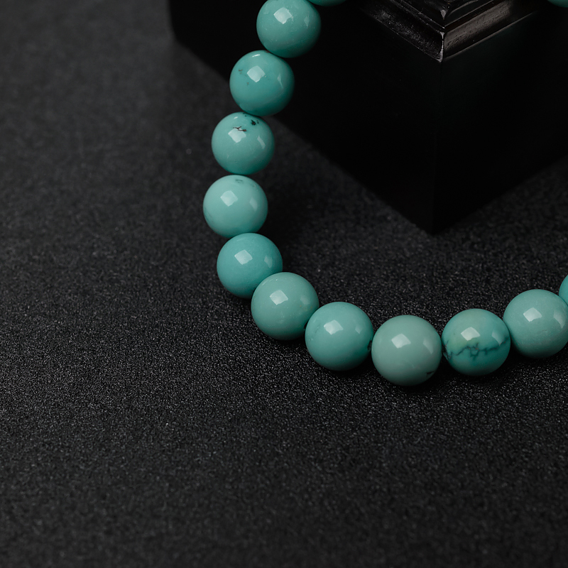 高瓷铁线绿松石手串-红掌柜